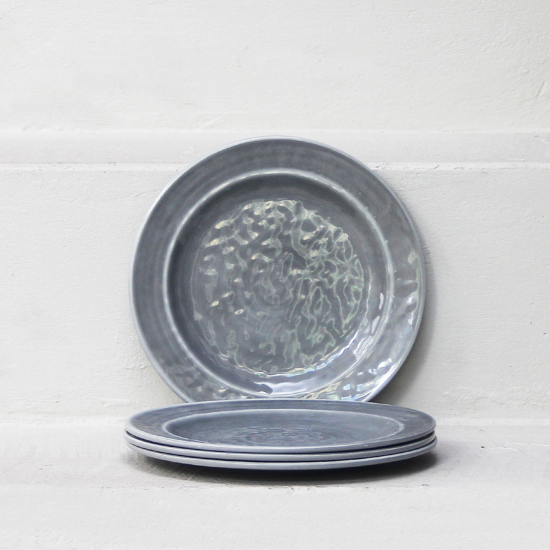 Pack 4 Platos Postre Melamina Gris