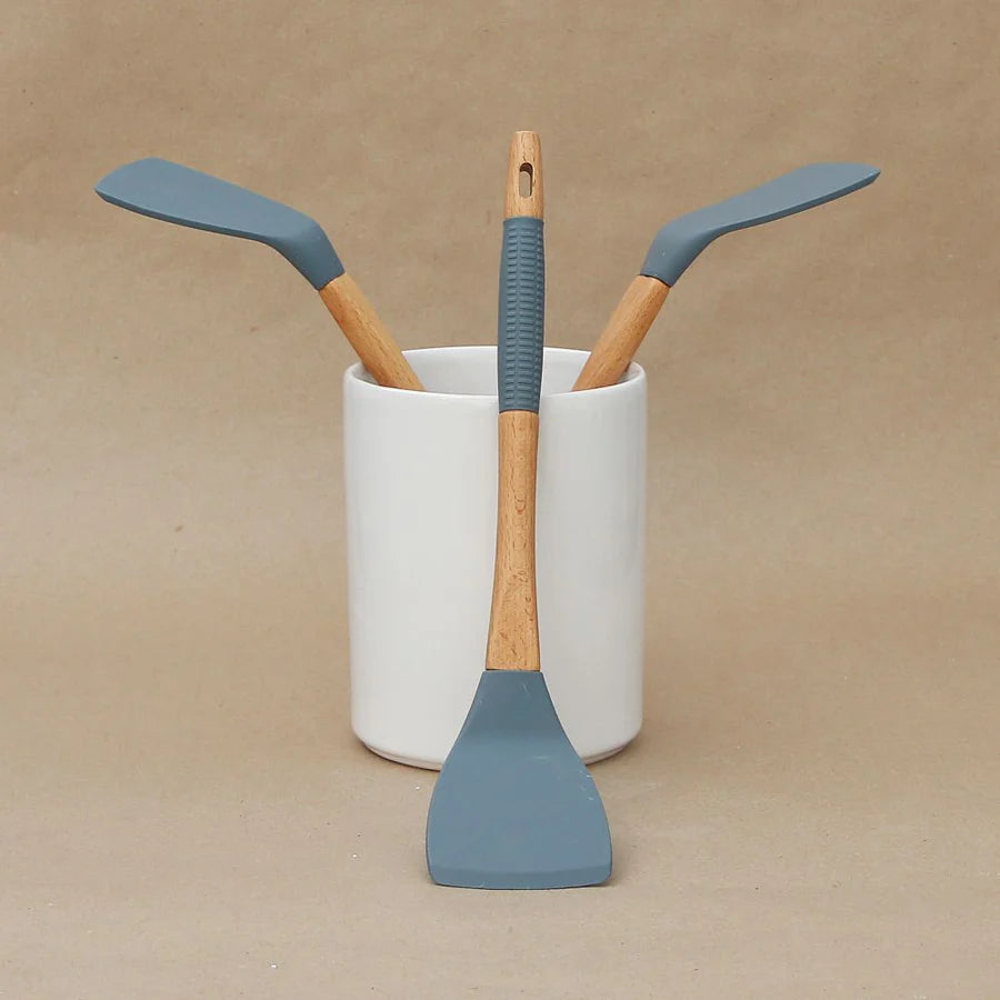 Pack 3 Utensilios Gris/Pincel/Batidor/Espátula Premiun