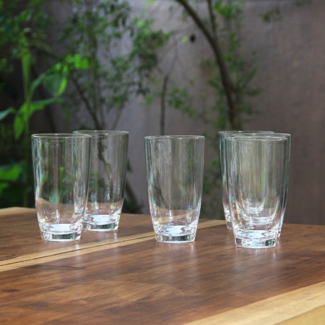 Juego 6 Vasos Altos Clásicos Acrílico