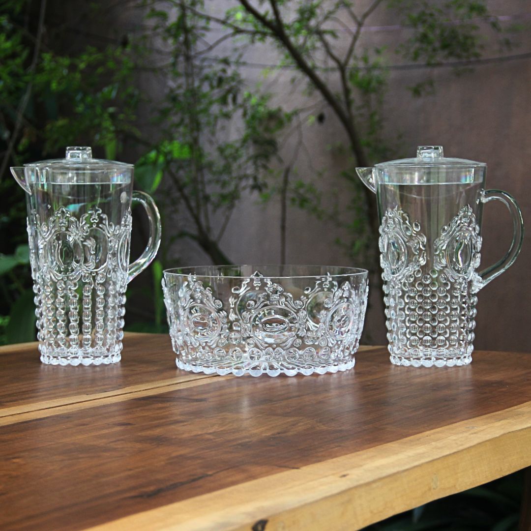 Juego 2 Jarras + Ensaladera Acrílico Imperial