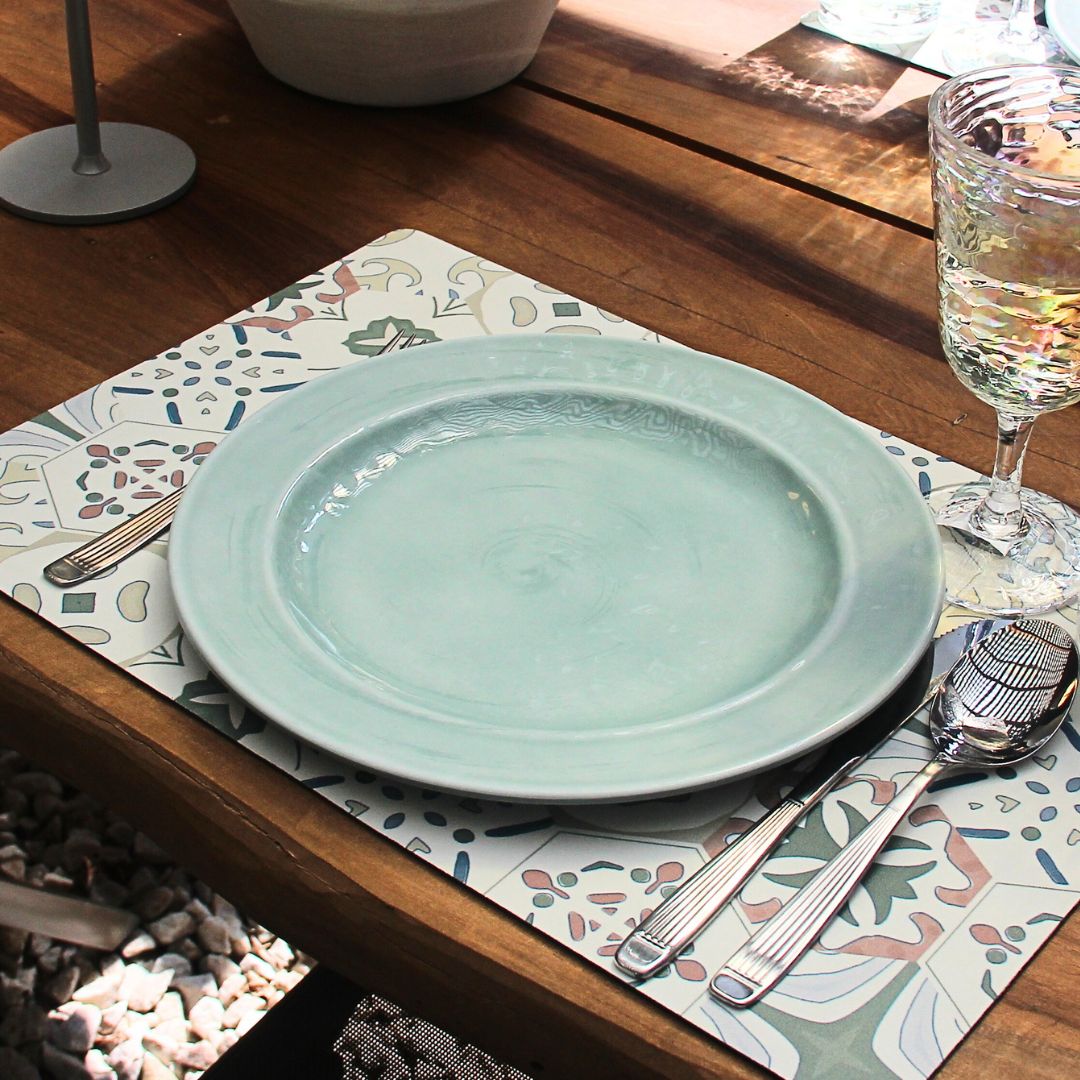 Plato Playo Melamina Verde Aqua