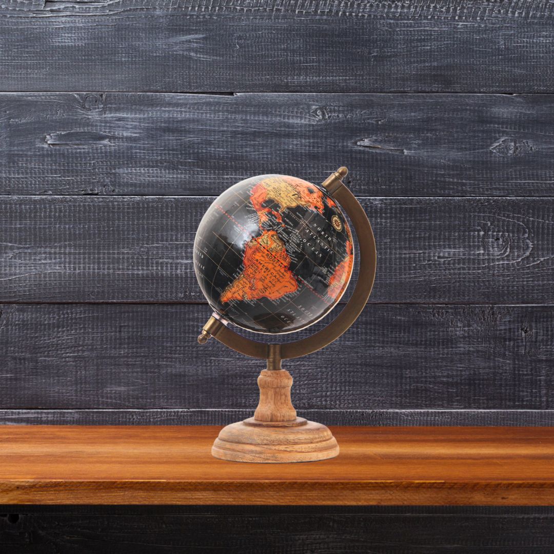 Globo Terraqueo Dark Wood 23 cm