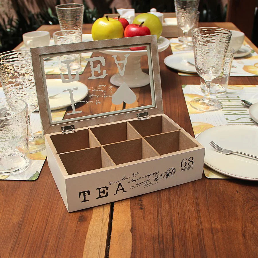 Pack 4 Jarros Positano Verdes/Caja de Té Vintage 24 cm x 15,5 cm x 8 cm