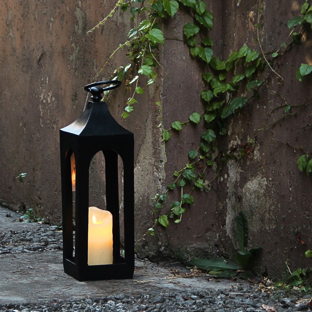 Farol Metal Mediano Negro 55 cm