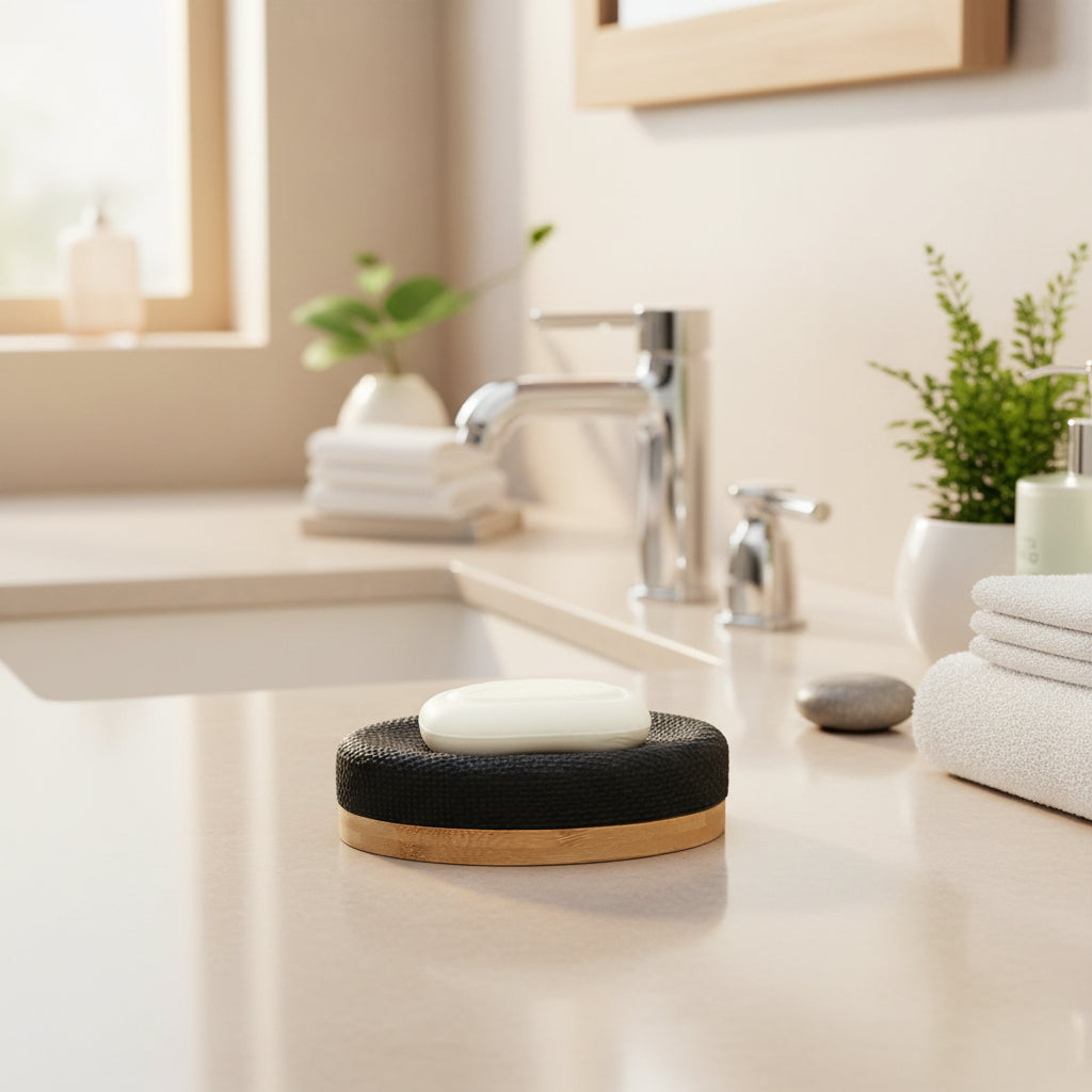 Set de Baño Root Negro x 4 Piezas