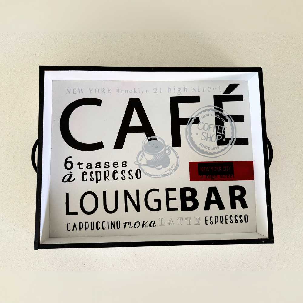 Bandeja Café Vintage 45 x 35 cm White