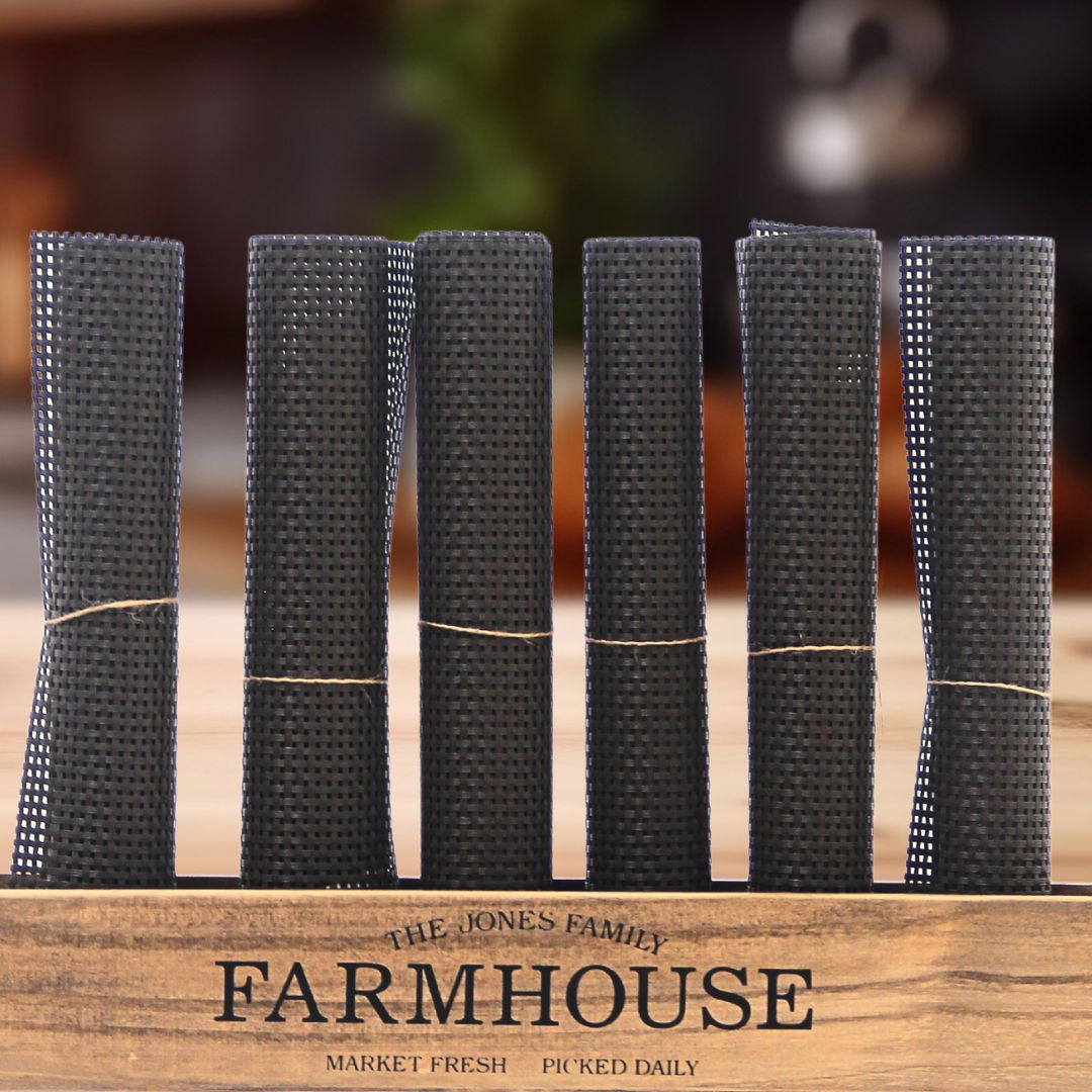 Individual Rafia Marrón x 12