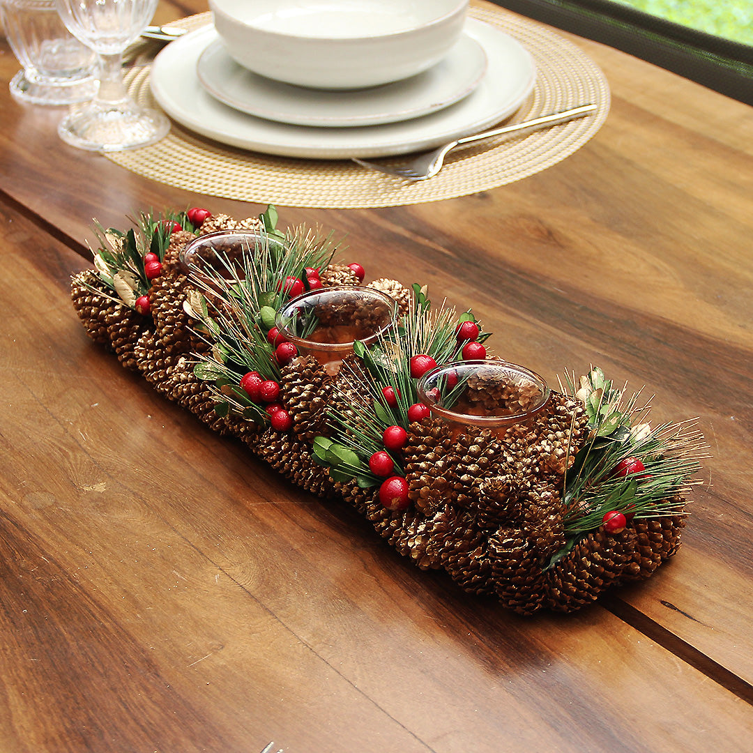 Portavelas Christmas Pine 41 cm