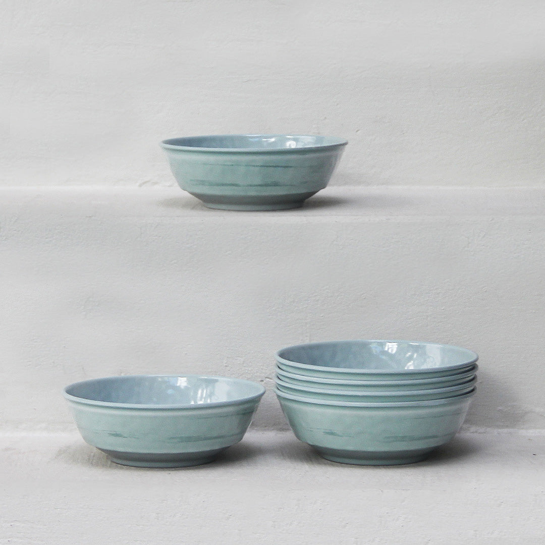 Pack 6 Platos Hondos Melamina Verde Aqua