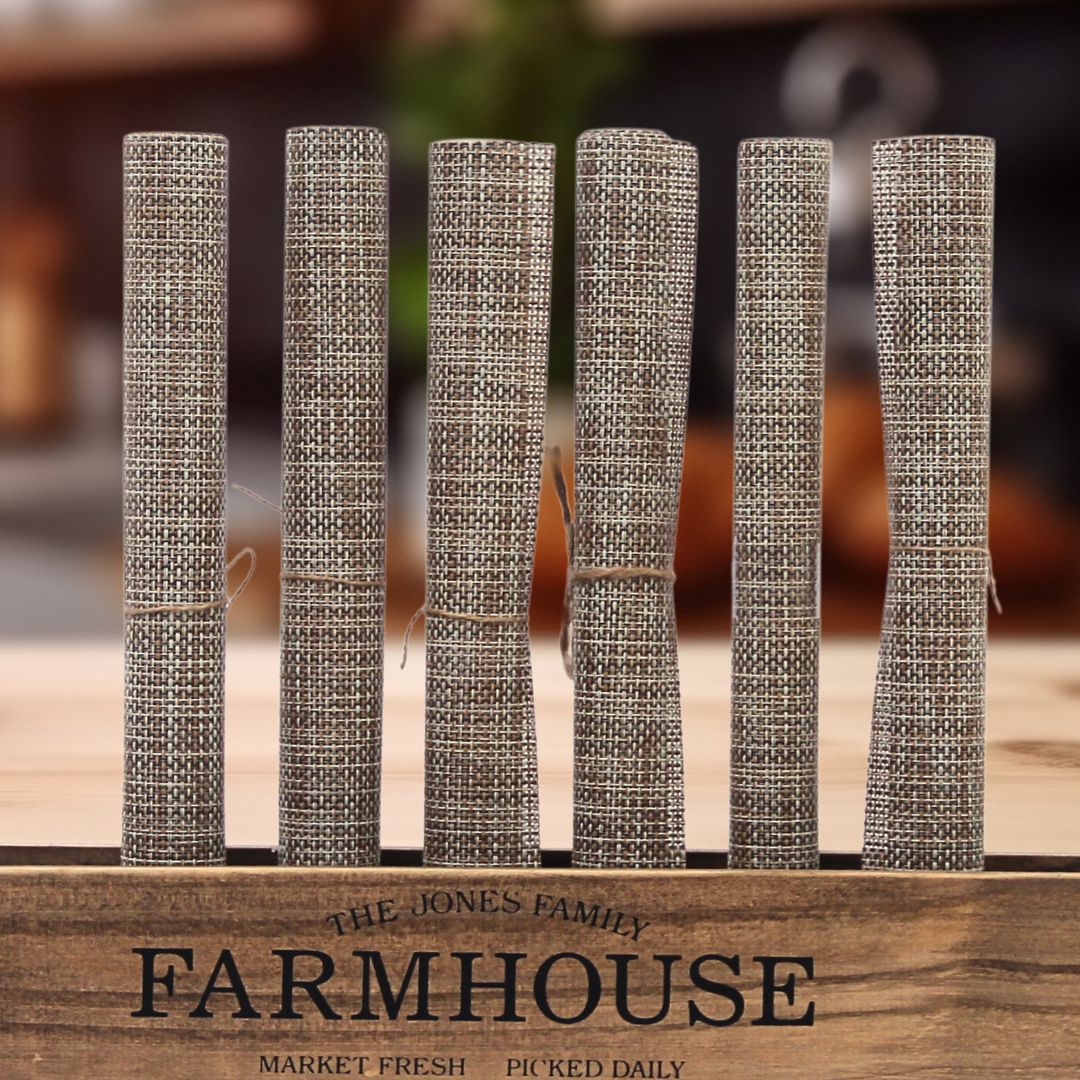 Individual Rafia Beige Oscuro x 12