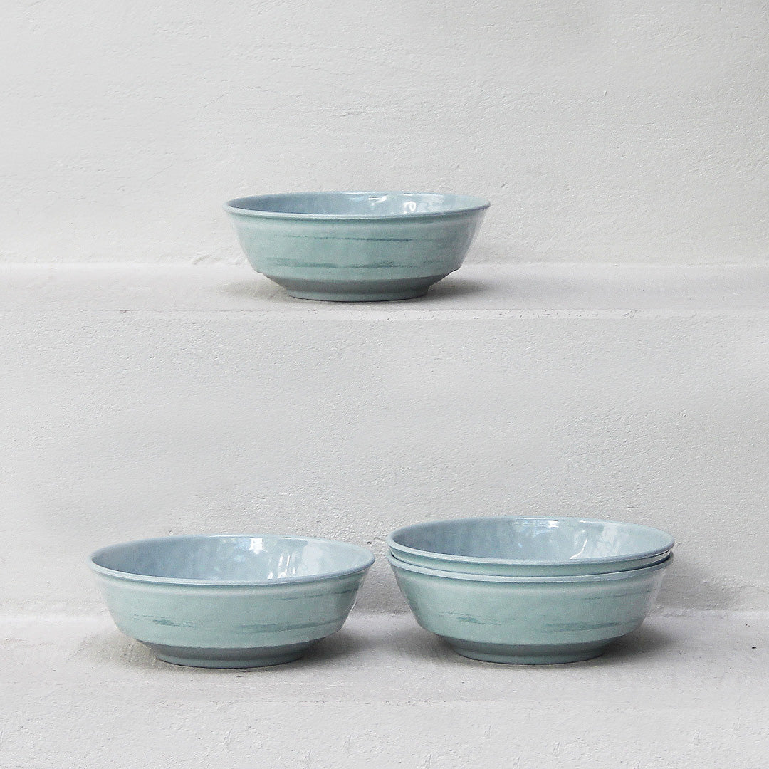 Pack 4 Platos Hondos Melamina Verde Aqua