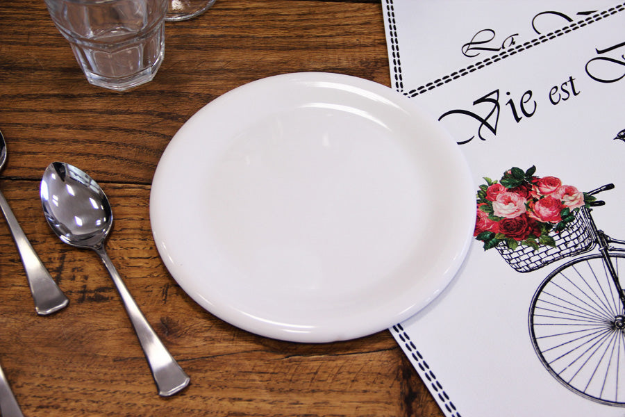 Plato Postre Clásico Blanco