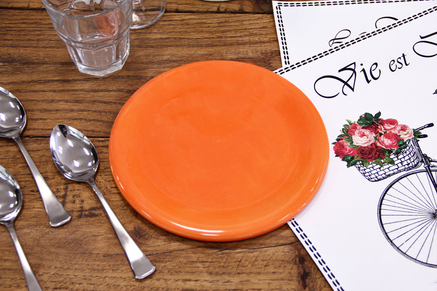 Plato Postre Clásico Naranja