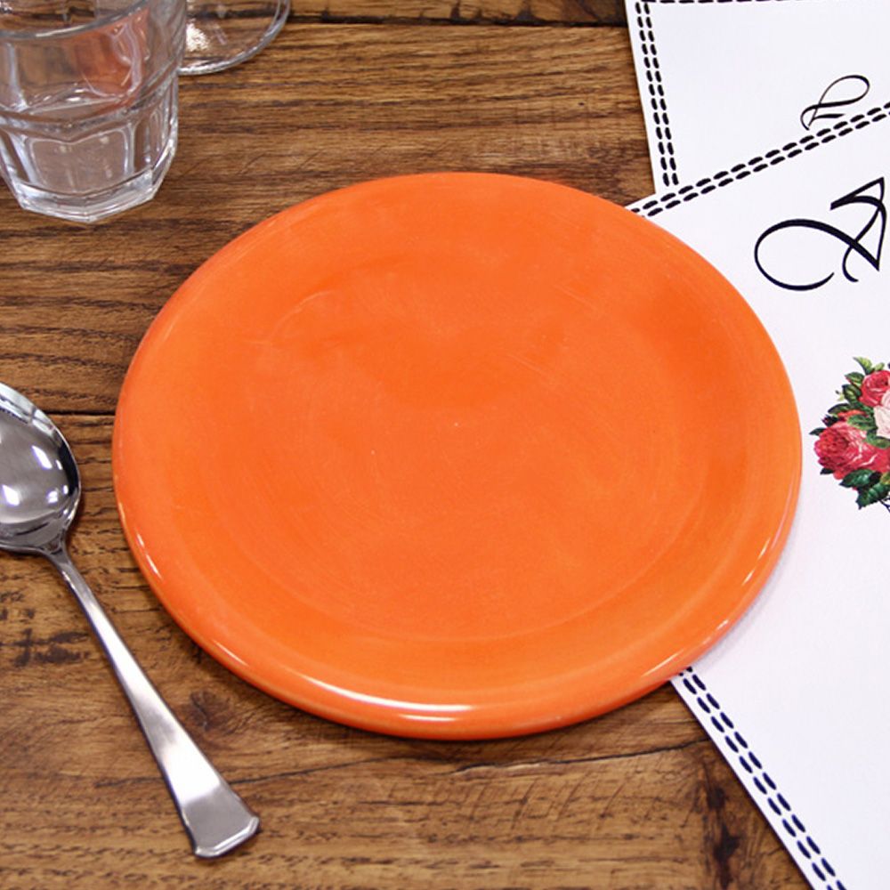 Plato Postre Clásico Naranja