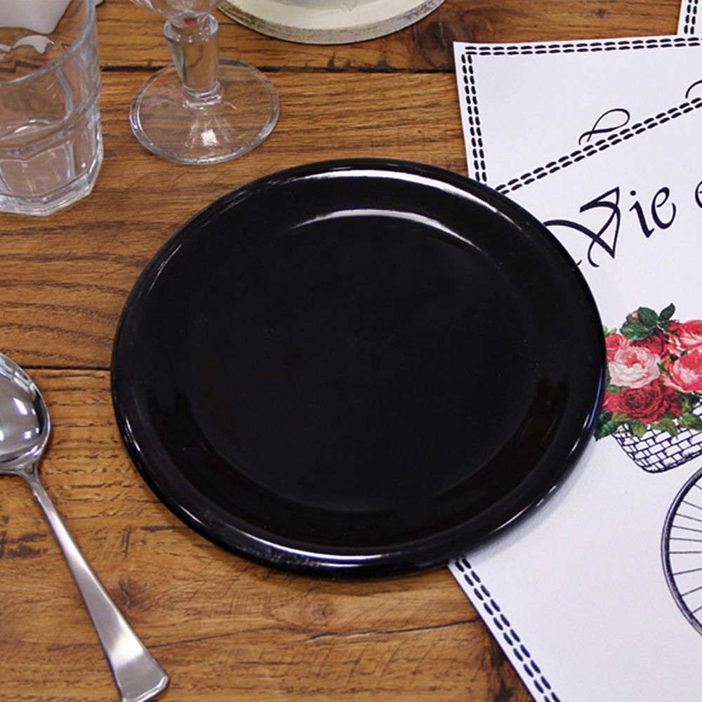 Plato Postre Clásico Negro