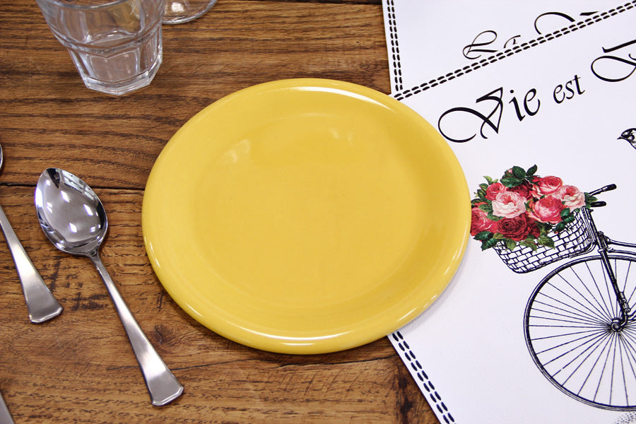 Plato Postre Clásico Amarillo