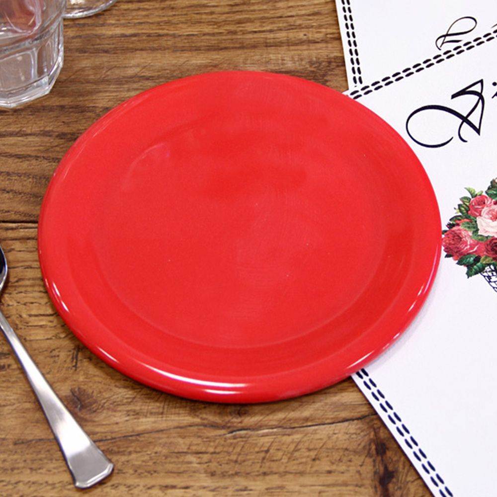 Plato Postre Clásico Rojo