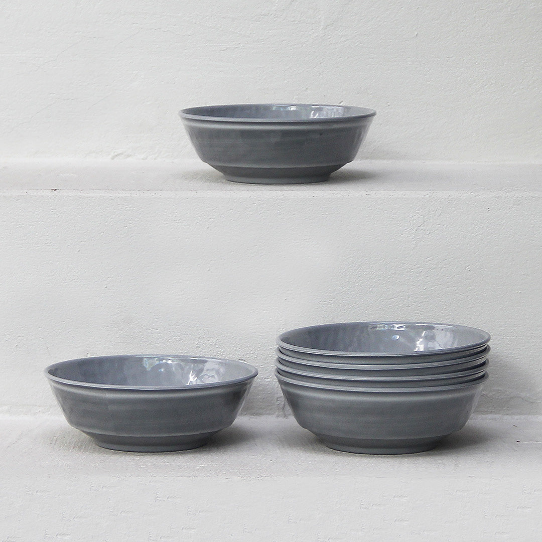 Pack 6 Platos Hondos Melamina Gris