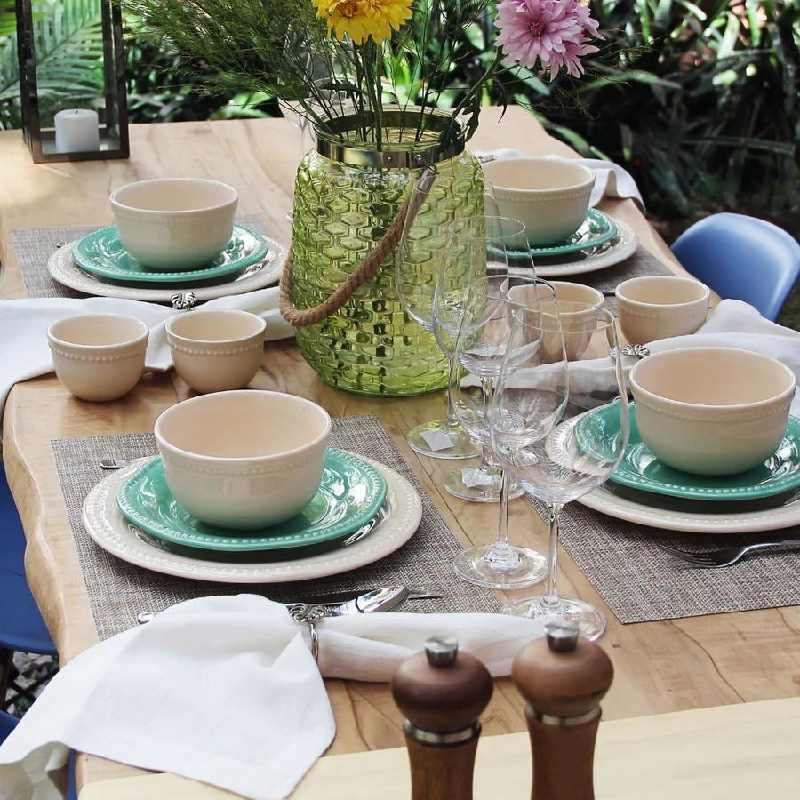 Pack 6 Platos Postre Queen Menta