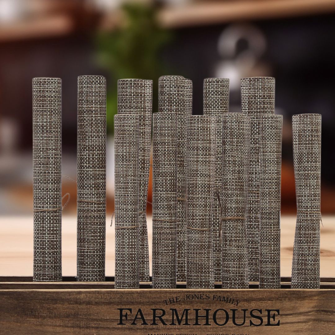 Individual Rafia Beige Oscuro x 12