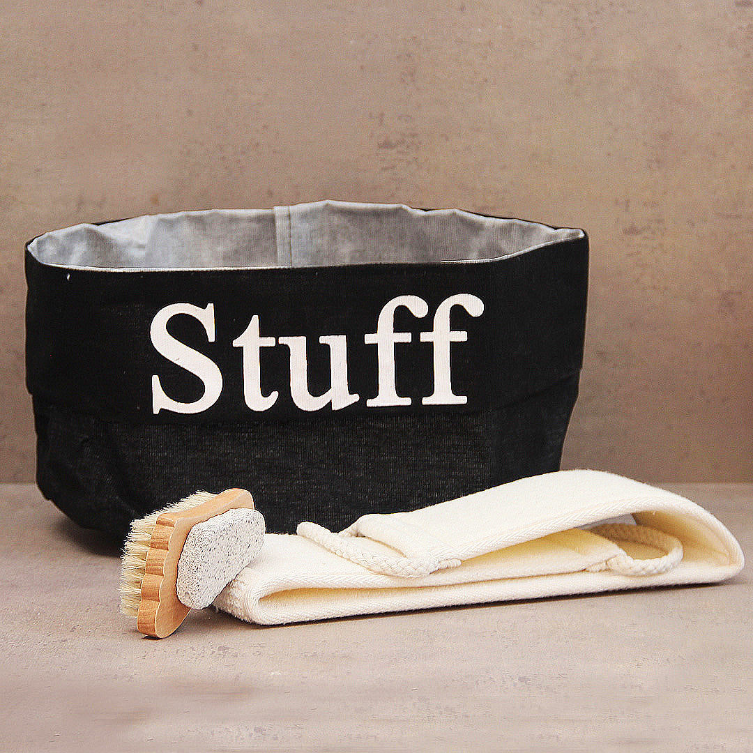 Pack 3 Piezas Organizador Stuff Negro/Esponja XL/Cepillo Foot