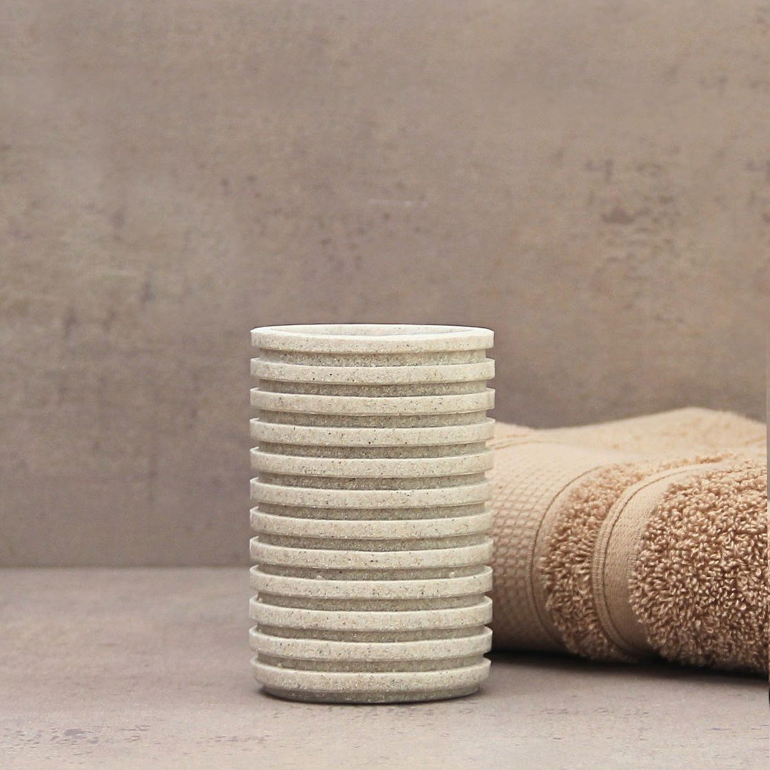 Set de Baño Piedra Rayas Beige