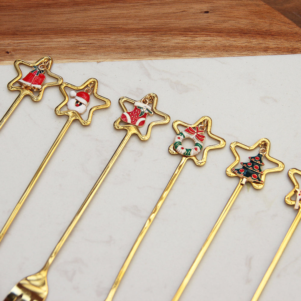 Set x 6 Cubiertos Copetin Christmas