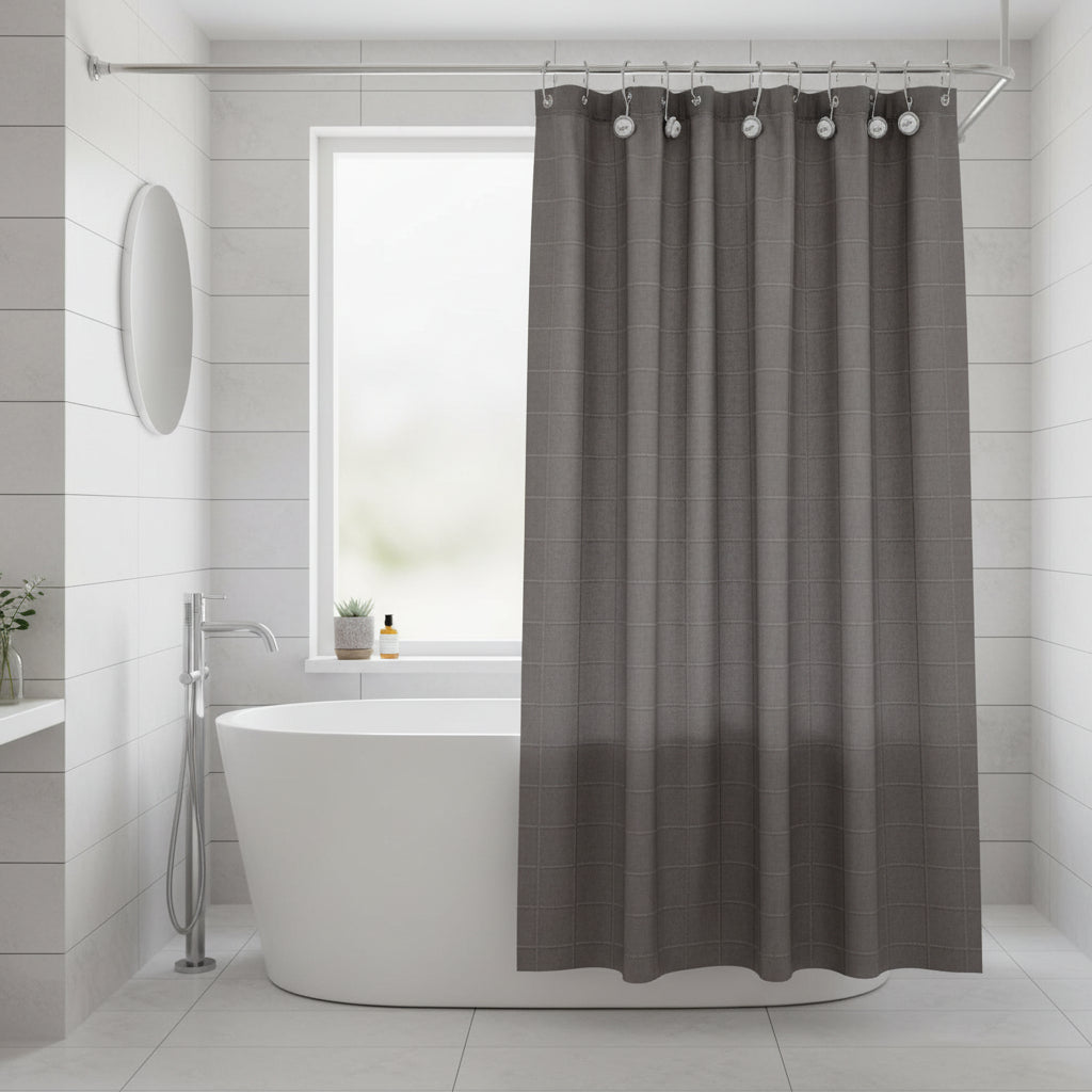 Cortina de Baño Elegance Gris Oscuro