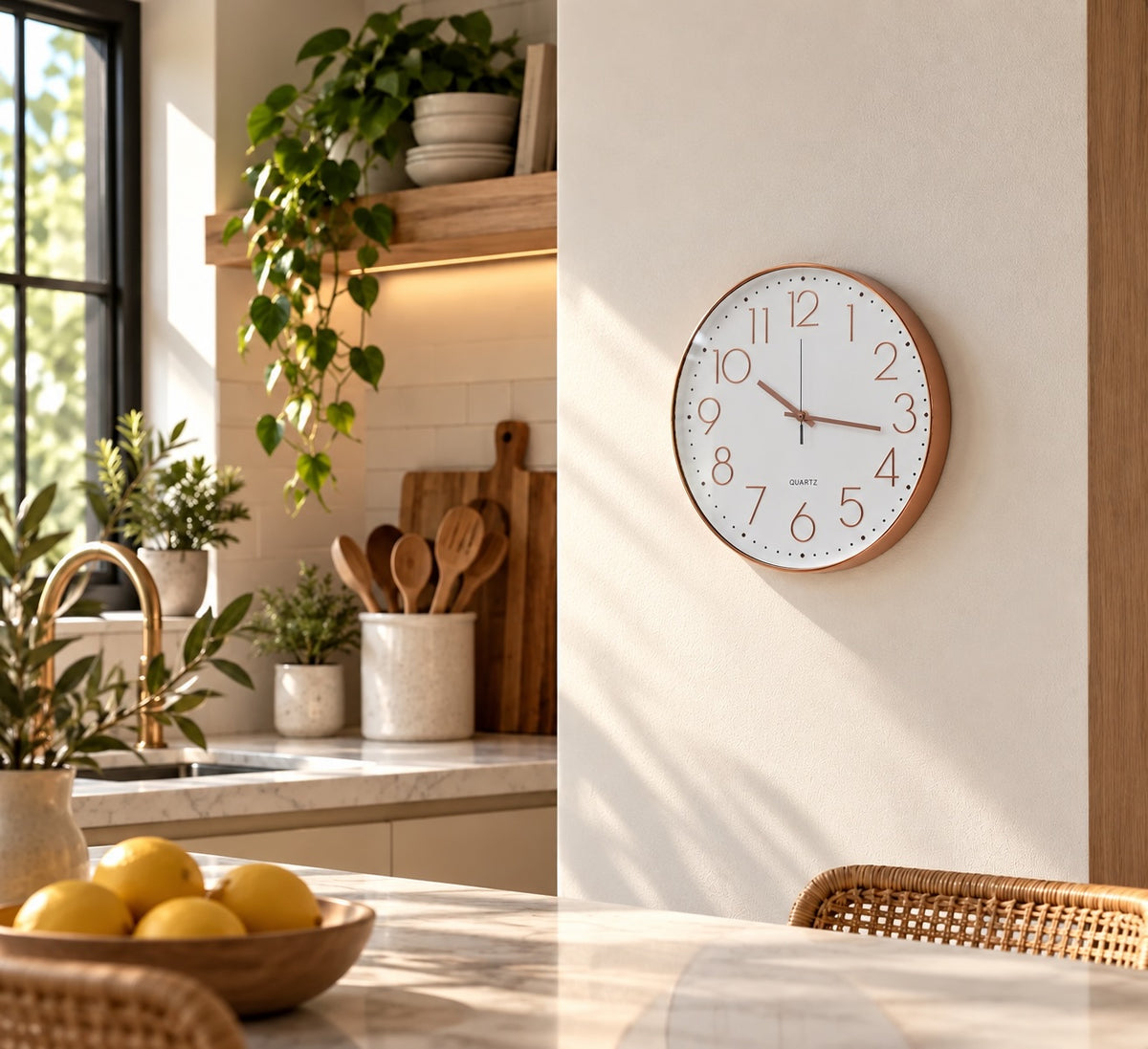 Reloj Cobre y Blanco 29,5 cm