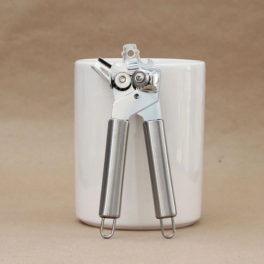 Pack 3 Utensilios Acero/Pelador Papas/Prensa Ajo/Abrelatas