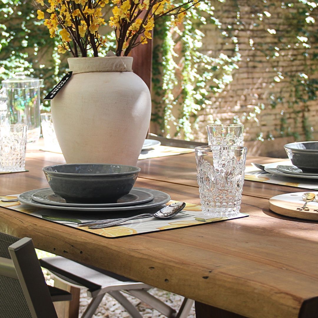 Juego 20 Piezas Melamina Gris/Vasos-Copas Imperial