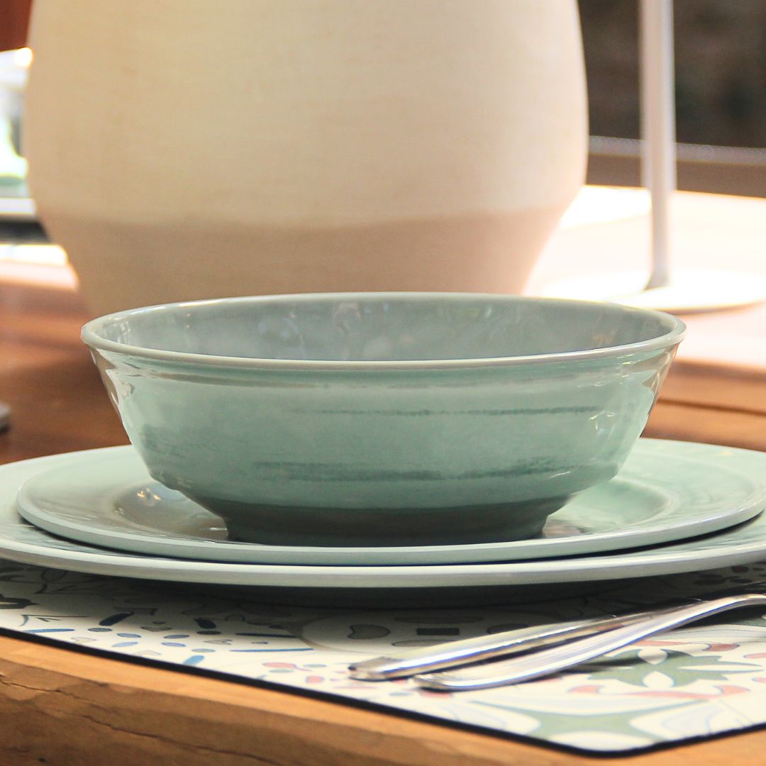 Juego 18 Piezas Melamina Verde Aqua