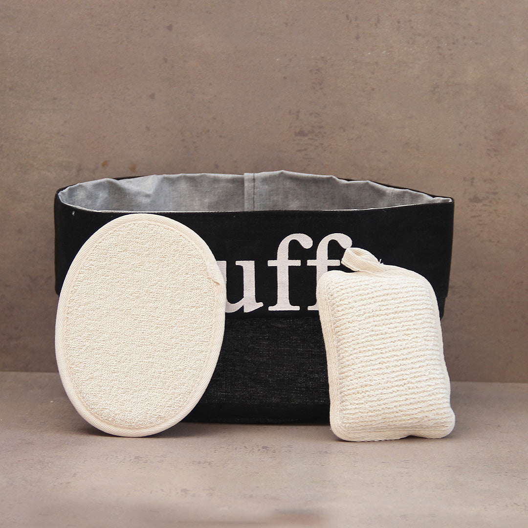 Pack 3 Piezas Organizador Stuff Negro/Esponja Oval/Esponja Spa