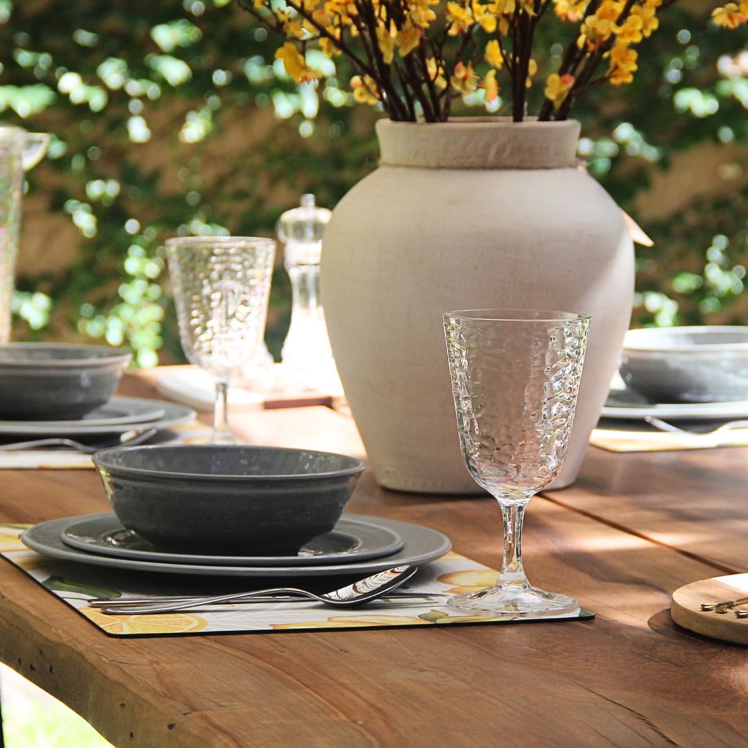 Juego 24 Piezas Melamina Gris/Copas Martele