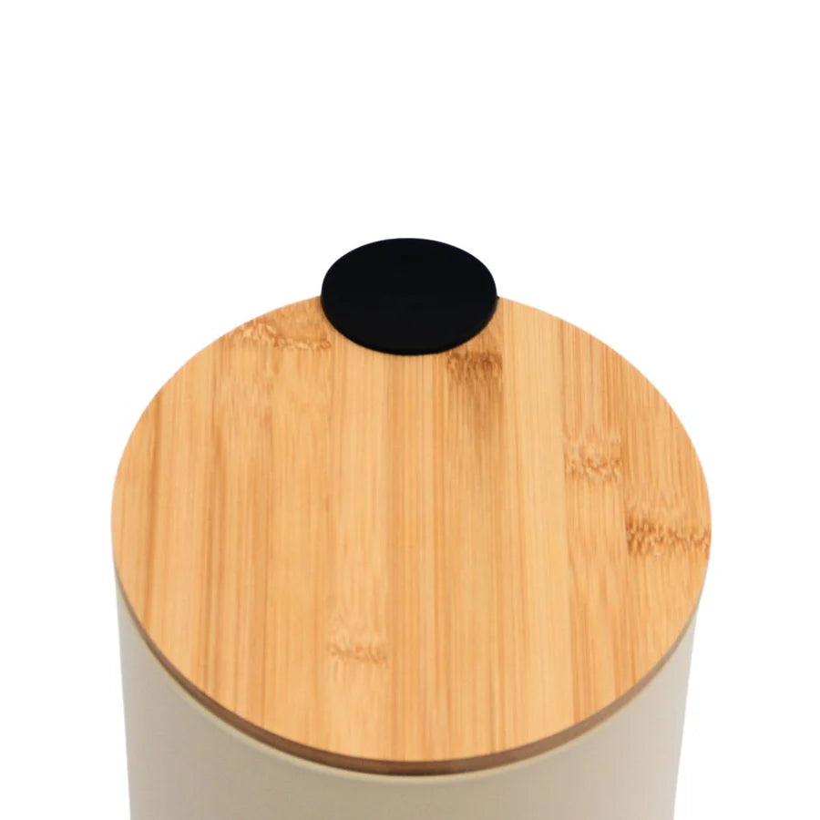 Pack 2 Piezas Alfombra Piedras Black/Tacho Tapa Bamboo Beige