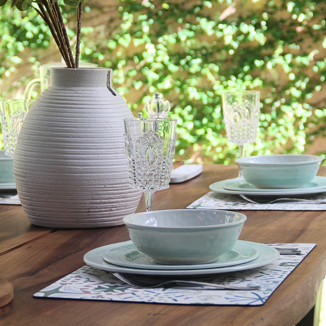 Juego 24 Piezas Melamina Menta/Copas Imperial