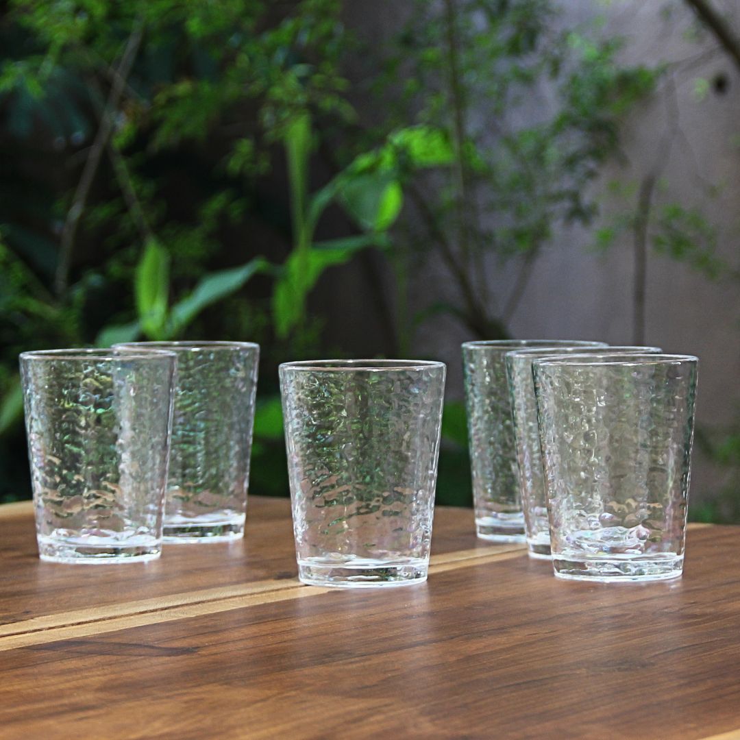 Juego 6 Vasos Chicos Acrílico Martele
