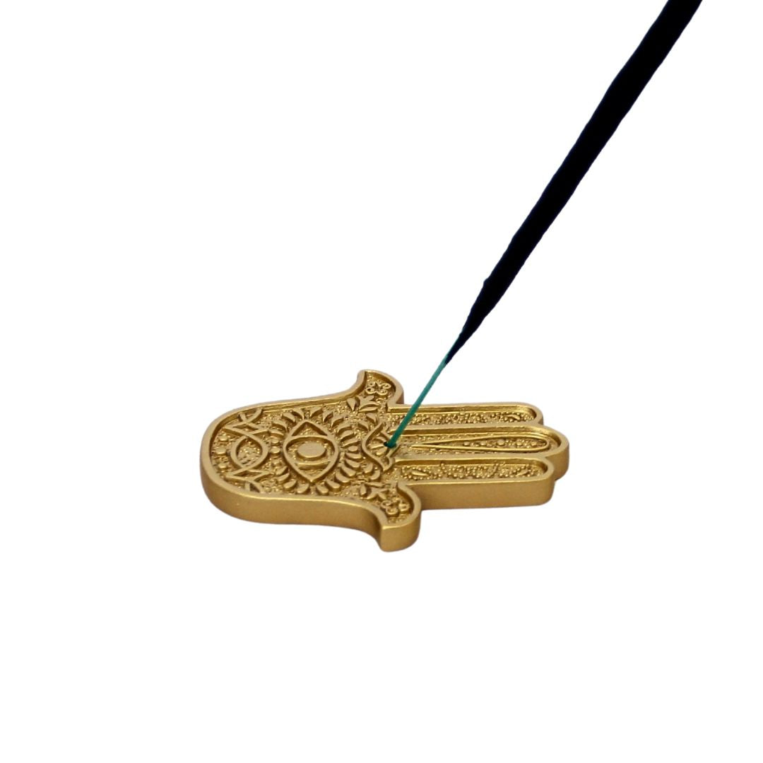Mano Hamsa Porta Sahumerio Dorado