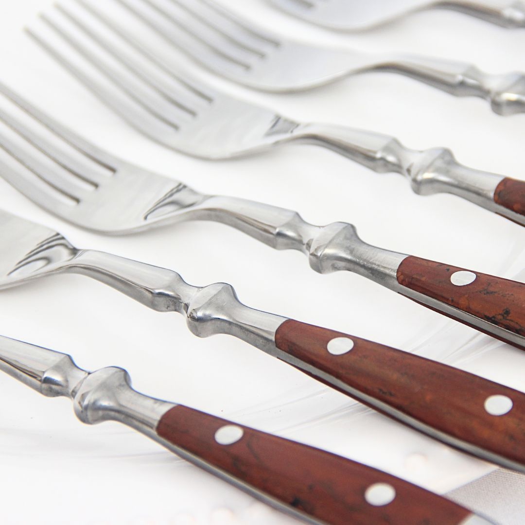 Pack x 6 Tenedor de Mesa Bistro Madera