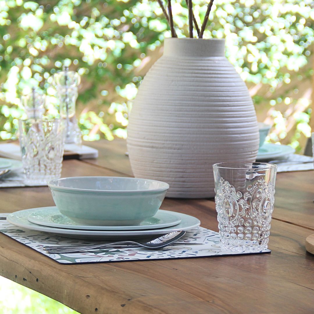 Juego 16 Piezas Melamina Menta/Vasos Imeperial