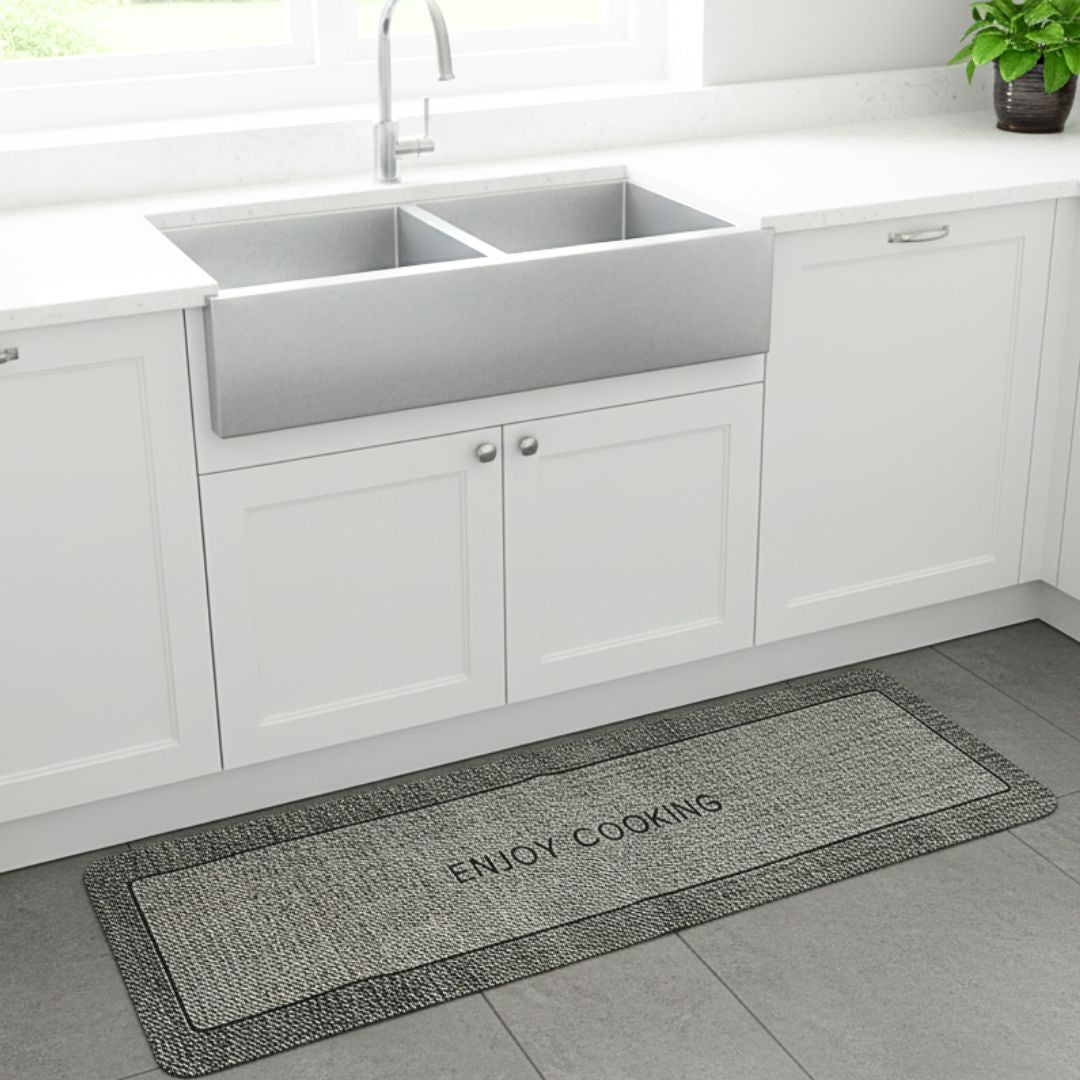 Set Alfombras Antideslizantes Linen Grey