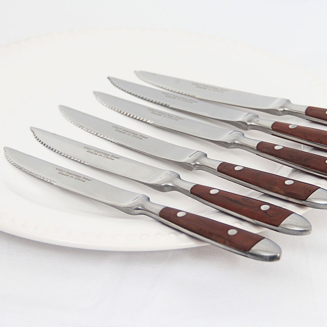 Pack x 6 Cuchillo de Mesa Bistro Madera