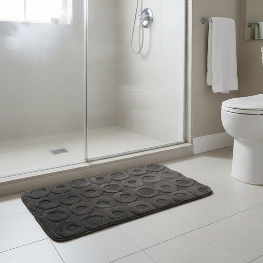 Alfombra de Baño Circle Soft Gris Oscuro 40x60 cm