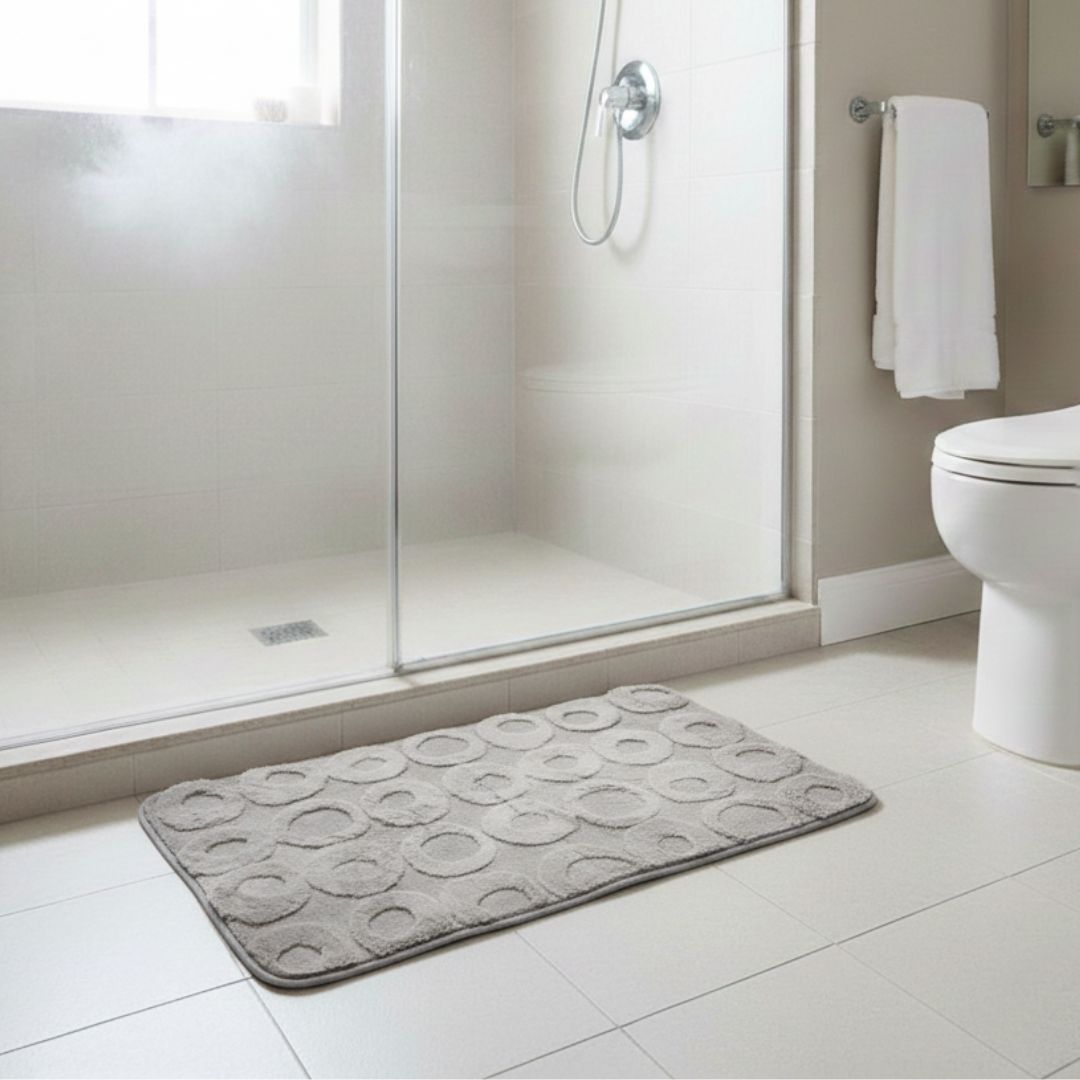 Alfombra de Baño Circle Soft Gris Claro 40x60 cm