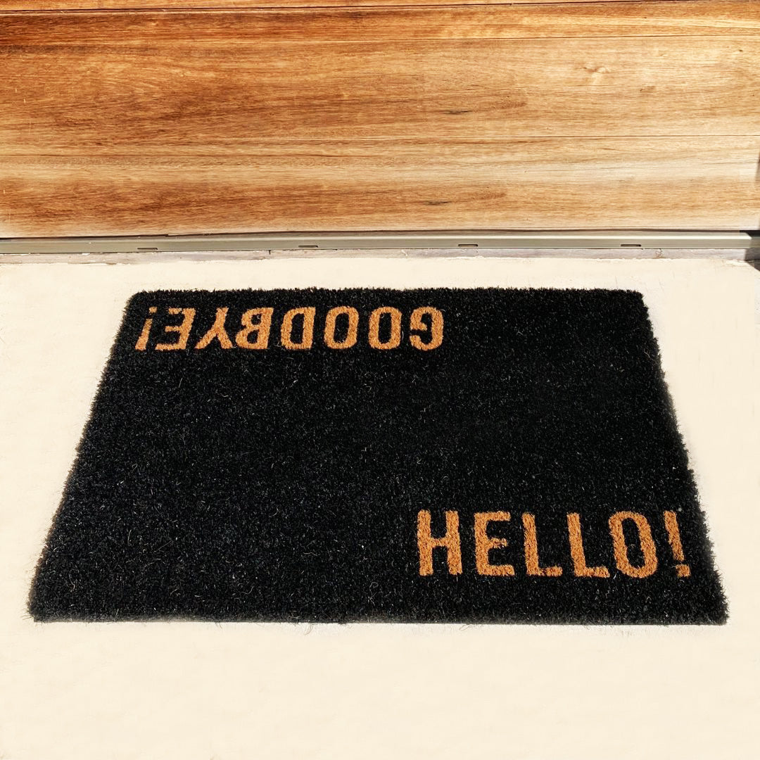 Felpudo Hello Black 40x60 cm