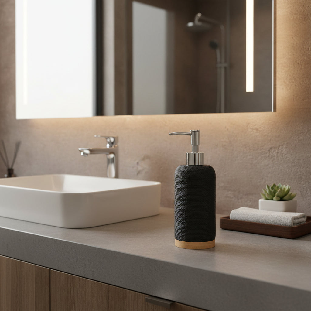 Set de Baño Root Negro x 4 Piezas