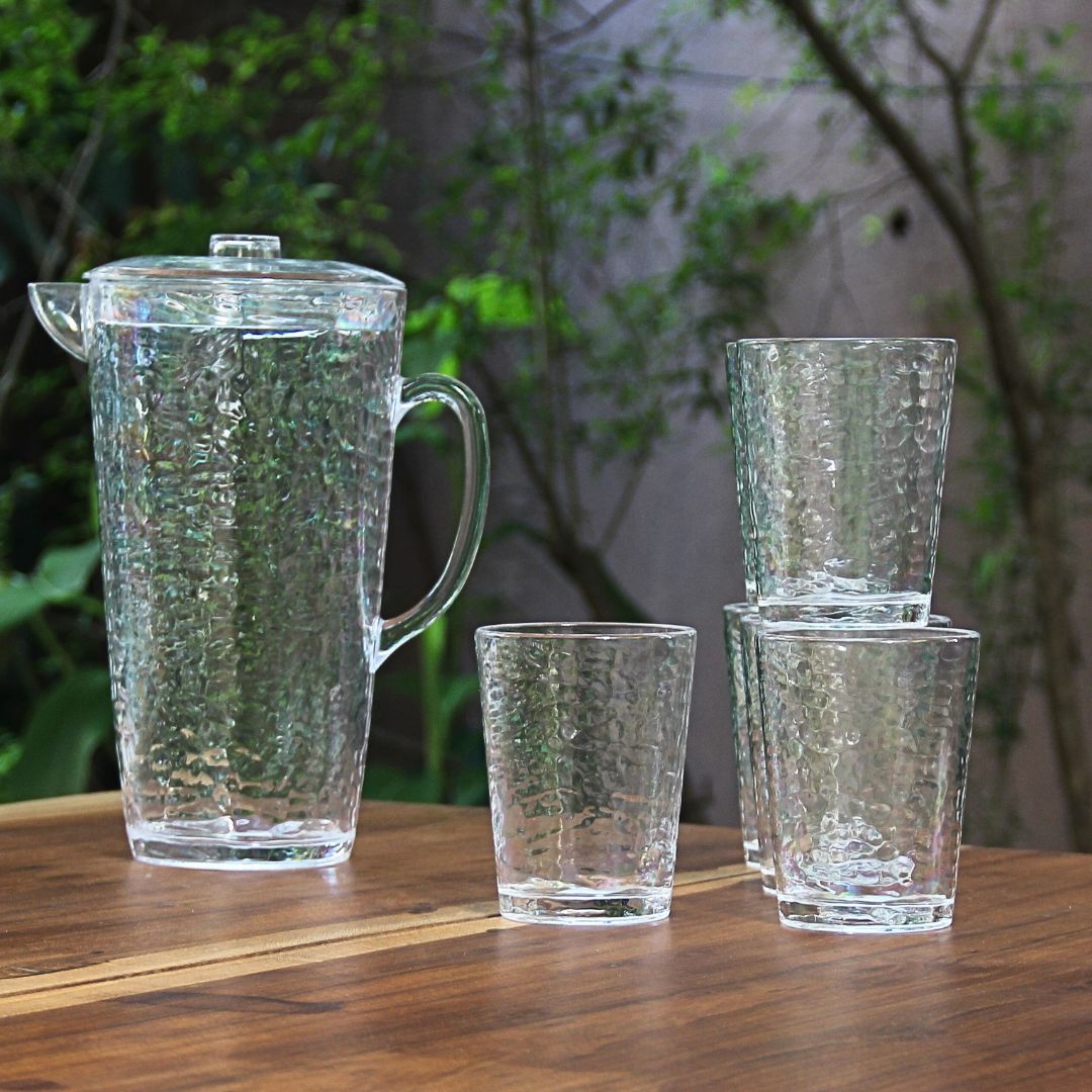 Juego 6 Vasos Chicos + Jarra Martele Acrílico