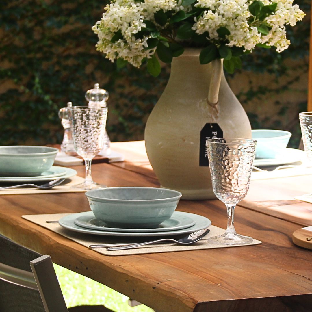 Juego 24 Piezas Melamina Verde Aqua/Copas Martele