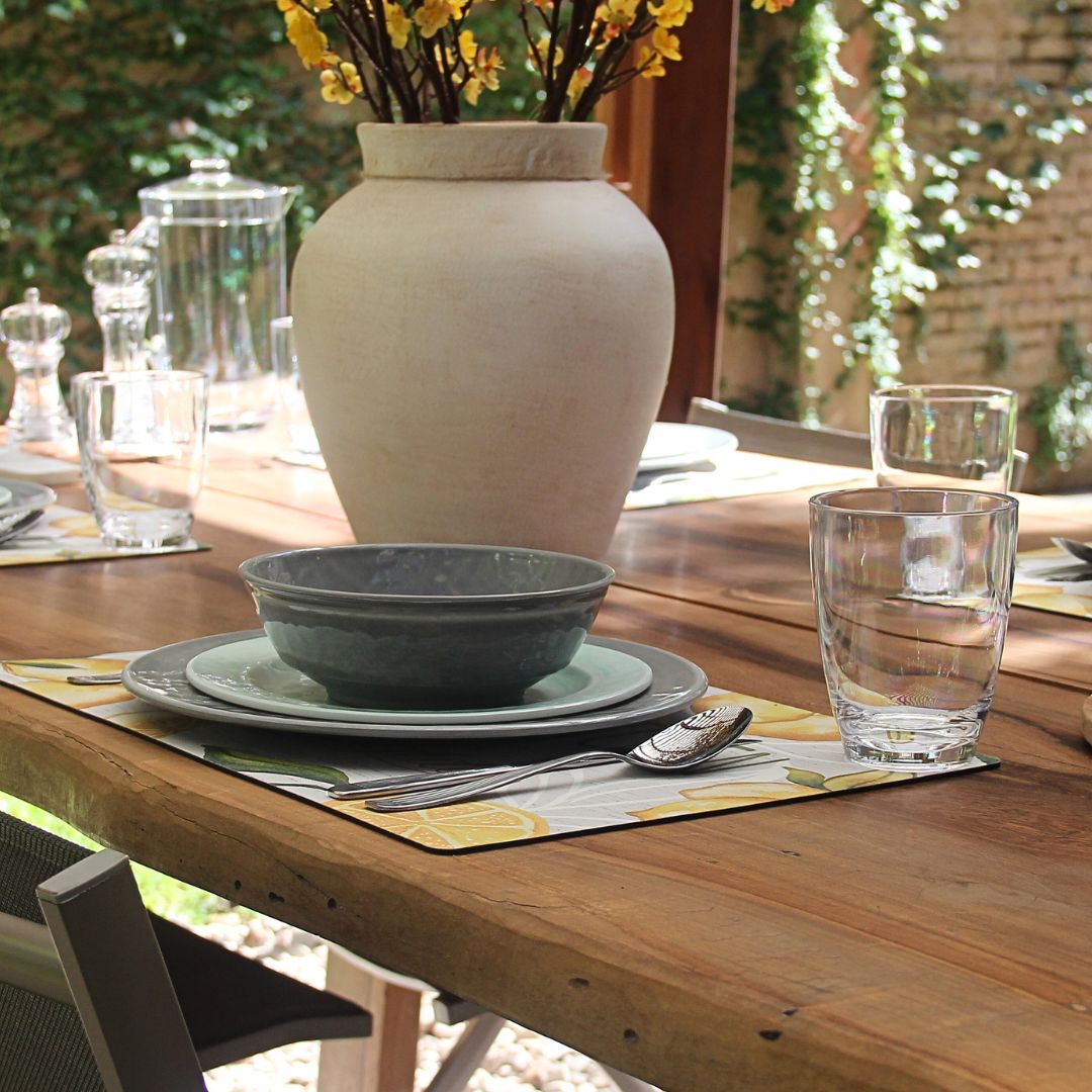 Juego 18 Piezas Melamina Gris/Menta