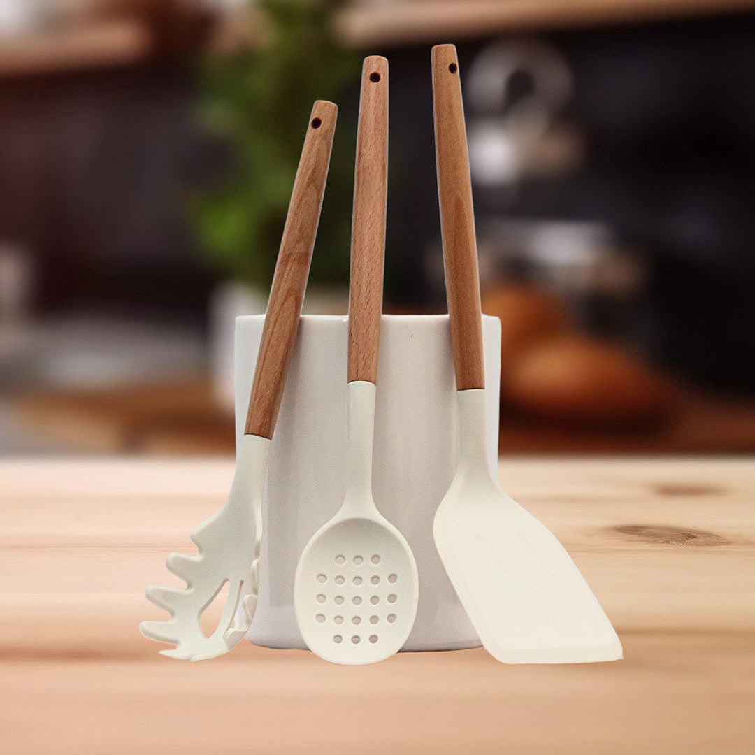 Pack 3 Utensilios/Espumadera 35 cm/Cuchara para Pastas/Espatula Premium